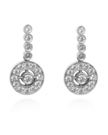 Pendientes de novia VINTAGE redondos en plata  Referencia 90038PB